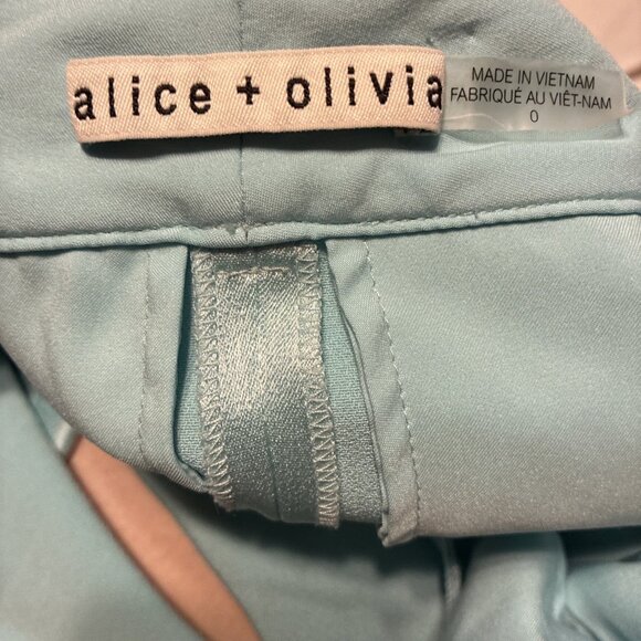 alice olivia conry powder blue satin shorts High Rise 0 Xxs Xs - Picture 5 of 6